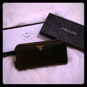 Prada Wallet Gold Hardware